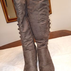 WORTHINGTON FAUX SUEDE TALL WEDGE BOOTS